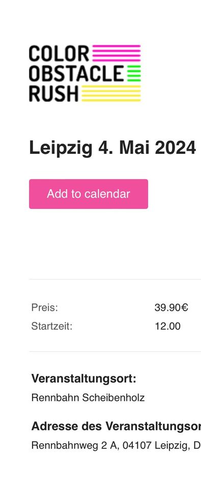 2 Tickets Color Obstacle Rush -  Leipzig 04.05.2024 in Dresden