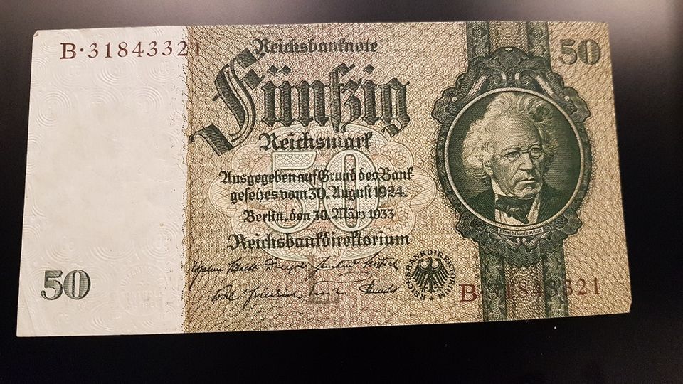 Alte Banknote 50 Reichsmark 1933  Vz !! in Wriezen