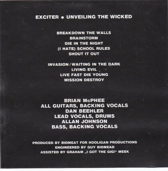 Exciter-Unveiling The Wicked CD(First Press Globus International) in Herzogenrath