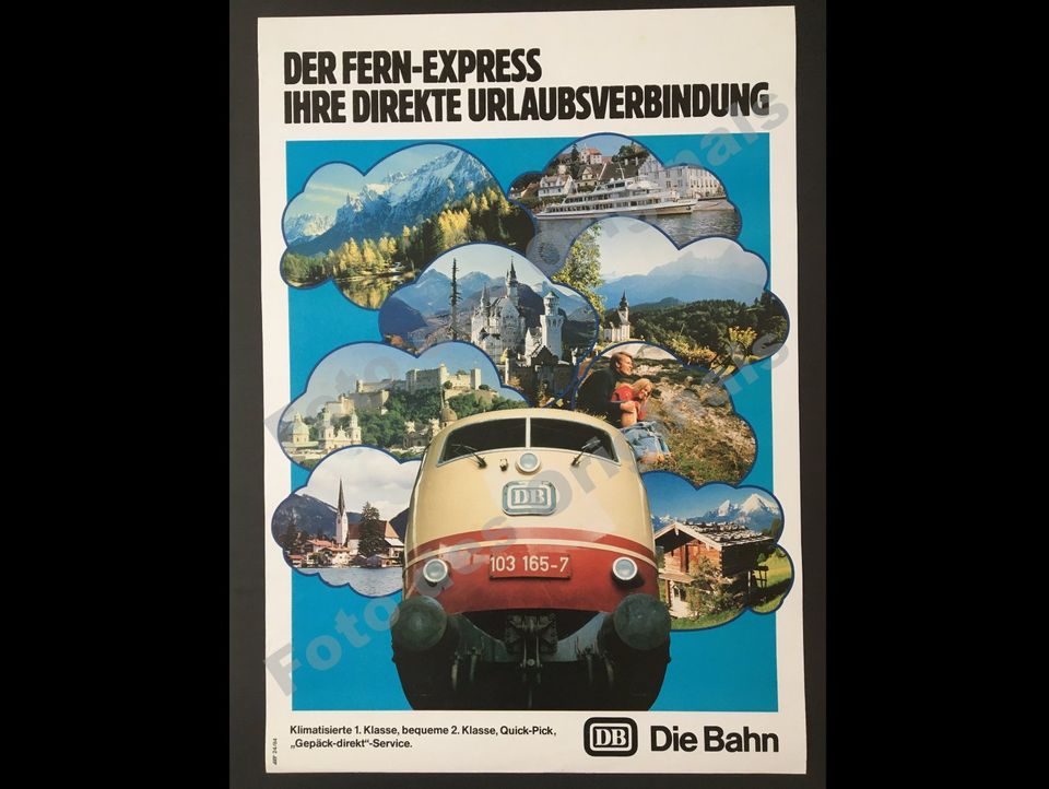 Deutsche Bundesbahn DIN-A1-Plakat/Poster Original Werbung Reklame in Gifhorn