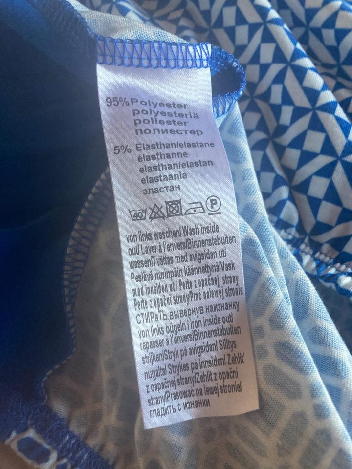 Damenbluse Laura Kent blau gemustert - Größe 52 - 6361 in Kemmern