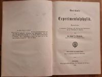 Vorschule der Experimentalphysik v. Weinhold, Adolf F.  1883 Thüringen - Jena Vorschau