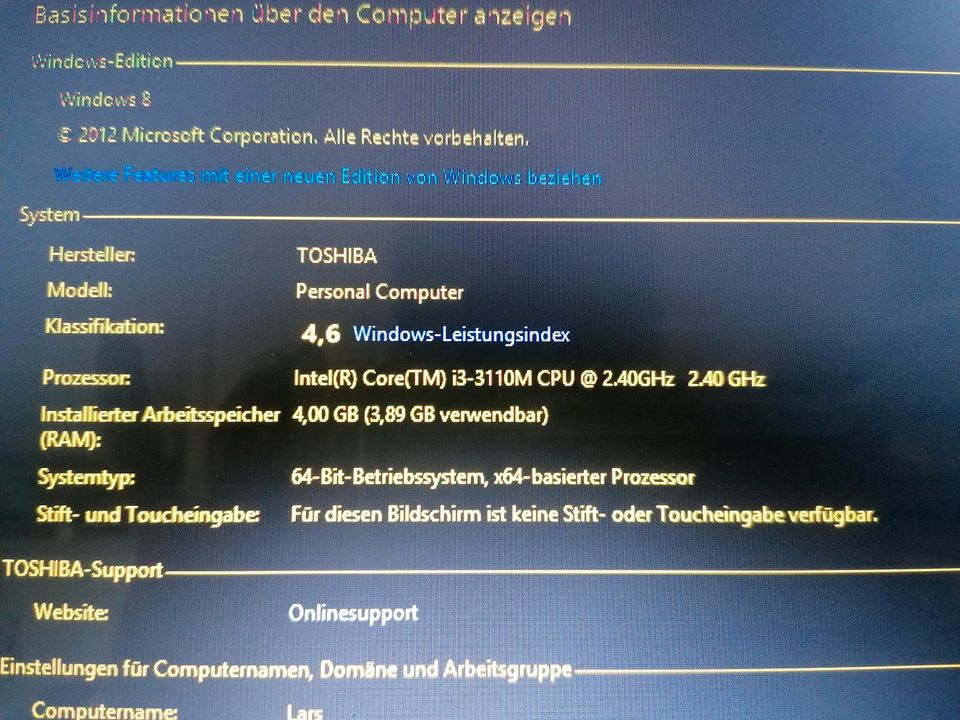 Toshiba Intel(R) Core(TM) 4GB Windows 8 in Ostrhauderfehn