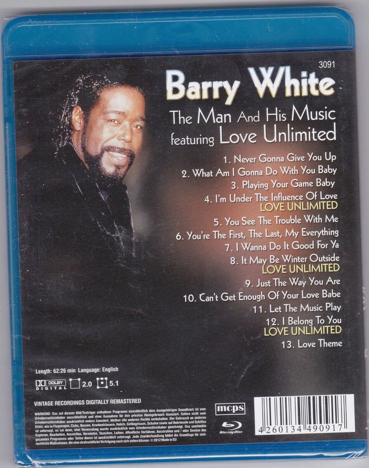 Barry White The Man And His Music Blu-ray Neu OVP in Berlin