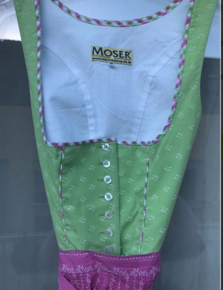 MOSER Trachten Dirndl mit Schürze und Bluse,Rosa-Apfelgrün,Gr.36 in München