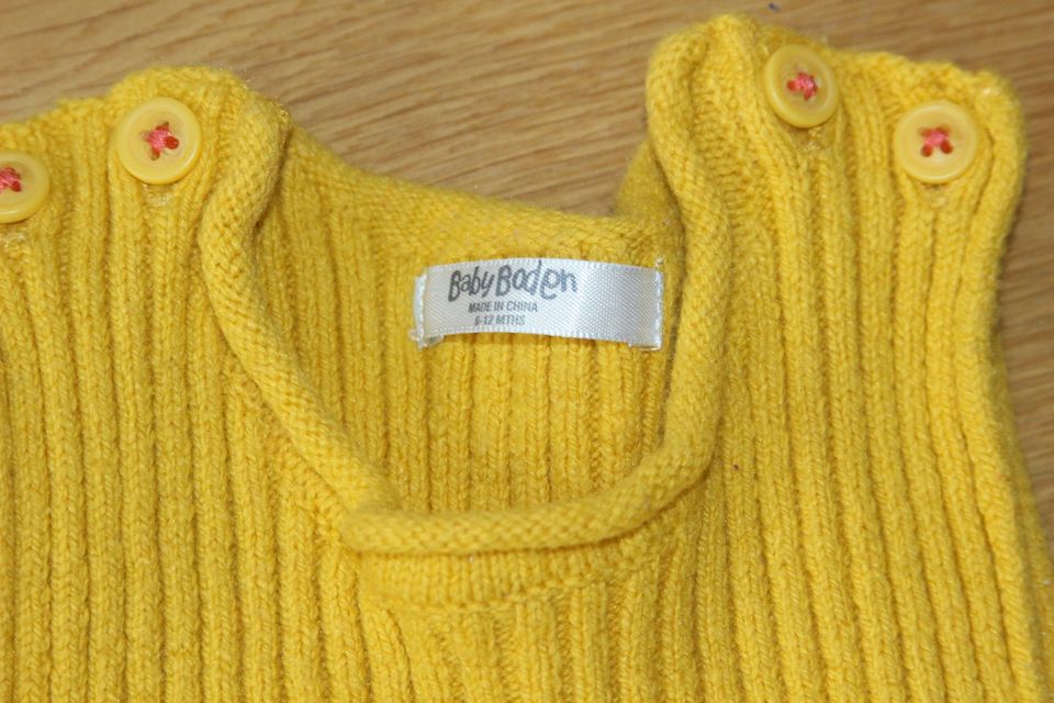BABY BODEN mini Kleid Strickkleid Wolle gelb Pinguine Gr. 80 86 in Lamerdingen