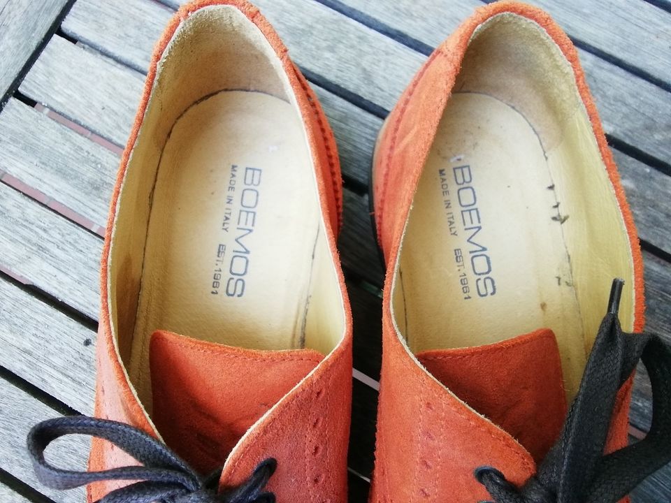 italian chic: Boemos Herren-Schnürschuh Gr. 43 orange Leder in Bad Schwartau