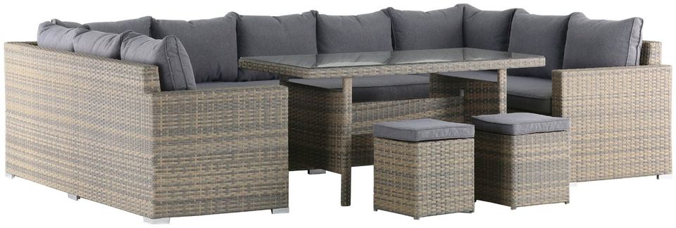 KONIFERA Gartenlounge-Set Portland Set 18-tlg 3 Sofas 2 Hocker in Borchen