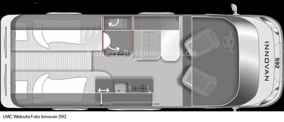 Neues Wohnmobil - Kastenwagen - Van mit Einzelbetten  mieten - LMC Innovan 592 in Ostbevern