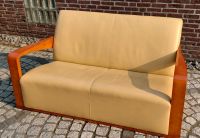 Ledersofa Sofa Couch Leder gelb beige Kirschbaum 2 Stk. vorhanden Nordrhein-Westfalen - Kamp-Lintfort Vorschau