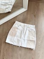 Pull & Bear Jeansrock Minirock Denim Weiß Beige Braun A-Linie M Hessen - Schlitz Vorschau