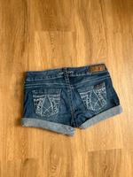 Dunkelblaue vintage Jeansshorts mit bestickten Taschen Baden-Württemberg - Konstanz Vorschau