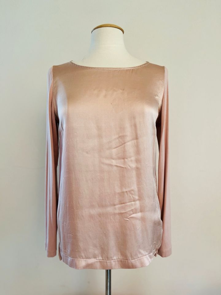 Hallhuber Donna Bluse, Langarm Bluse, Seidenbluse, rose, Gr 38/M in Greding