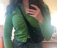 Zara Grünes Shirt langarm Bluse mit Knöpfen Feldmoching-Hasenbergl - Feldmoching Vorschau
