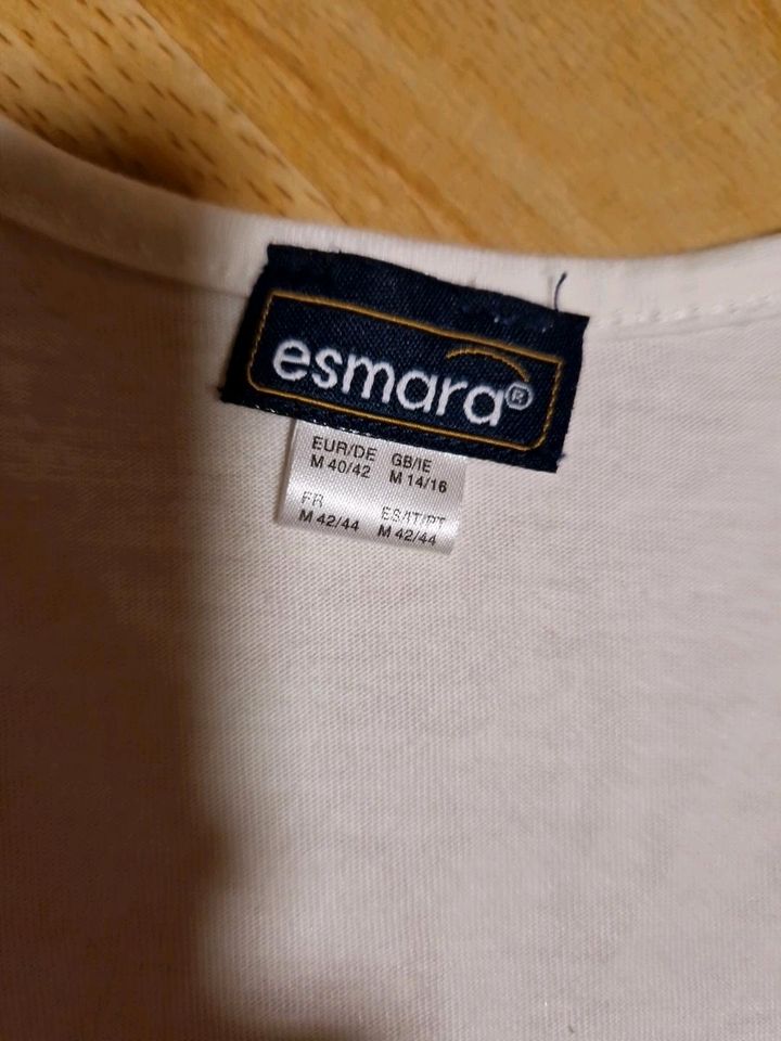 Esmara Damen Tshirt 40 / 42 Weiß Kurzarm in Arendsee (Altmark)