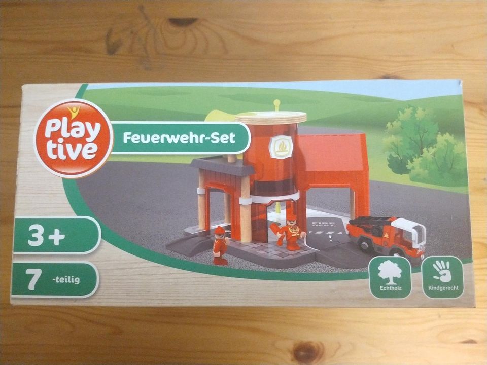 Neu: Holzspielzeug Playtive Feuerwehr Set, OVP in Lamerdingen