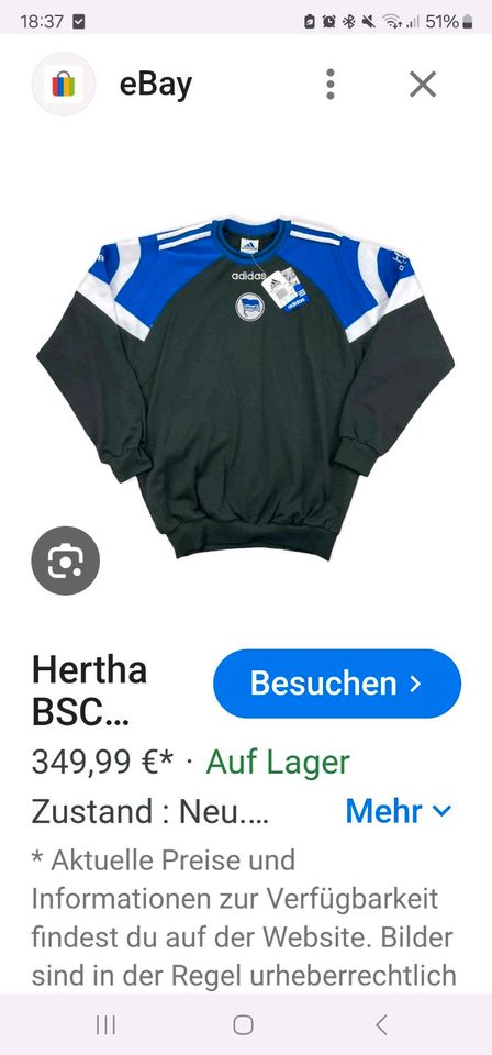 Hertha 90er Pullover gesucht (XL) in Neuenhagen