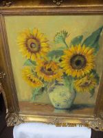 Bild Sonnenblumen in Vase im goldenen Holzrahmen 65 x 45 cm Nordrhein-Westfalen - Willich Vorschau