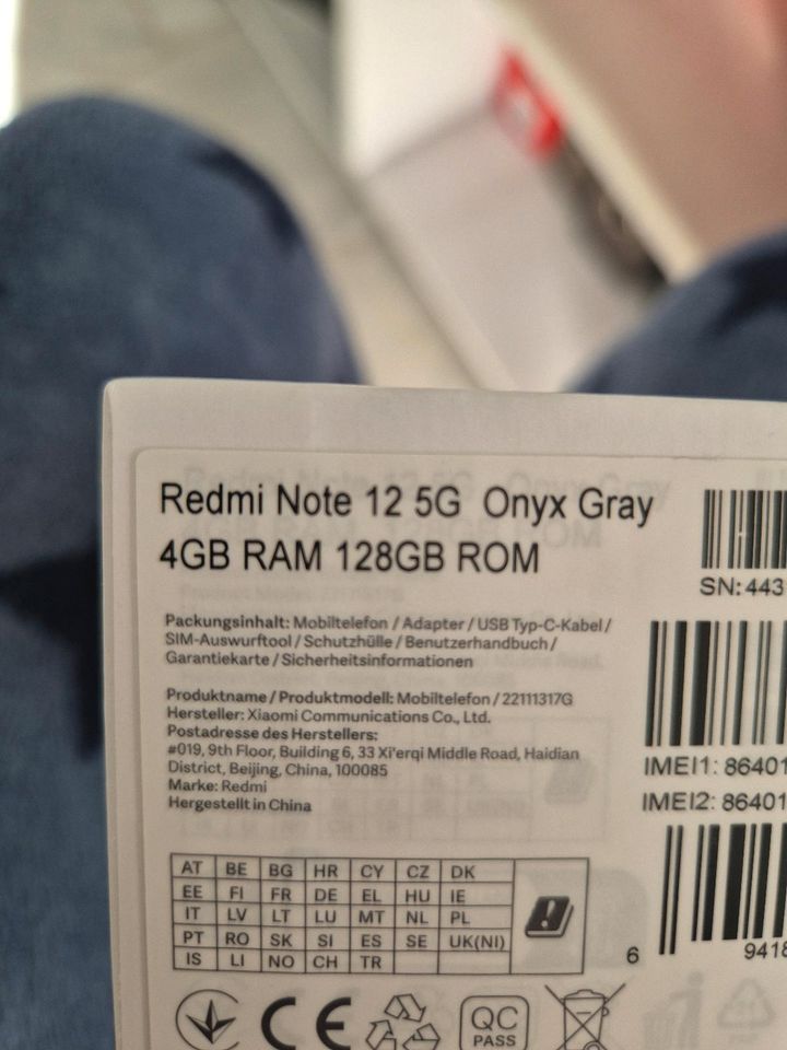 Xiaomi Hyper OS Redmi Note 12 5G Onyx grey in Dorsheim