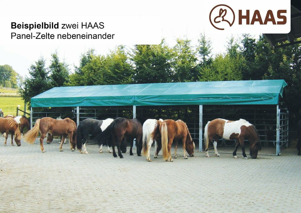 HAAS Panel-Zelt 6 x 3,6 m – Weideunterstand, mobiler Pferdestall in Nümbrecht