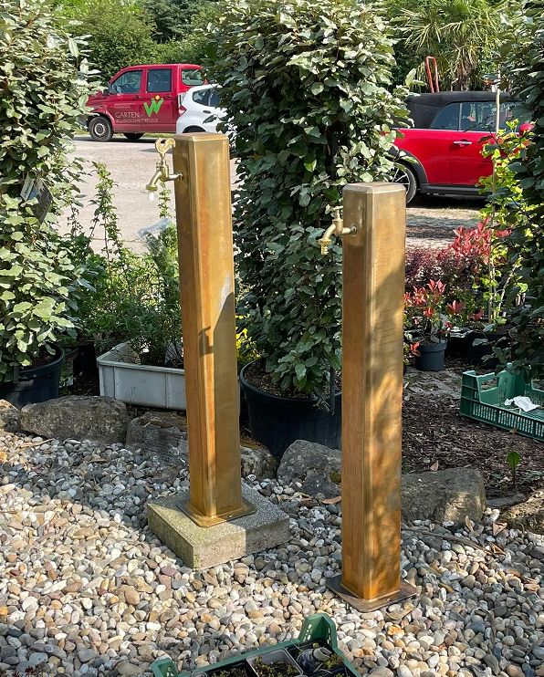 Corten Stahl Säule Brunnen Wasserspiel Garten Messe Gala Deko in Neustadt an der Weinstraße