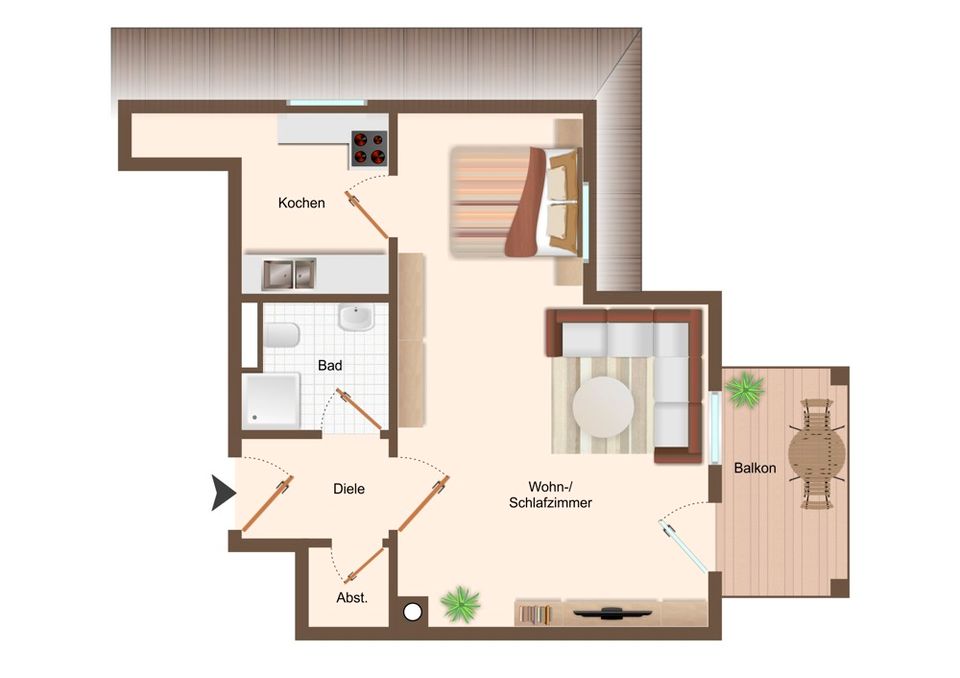 +ESDI+Vermietete 1-Zimmer-Wohnung mit Balkon und Tiefgaragenstellplatz! Jetzt Kapital sichern! in Dresden