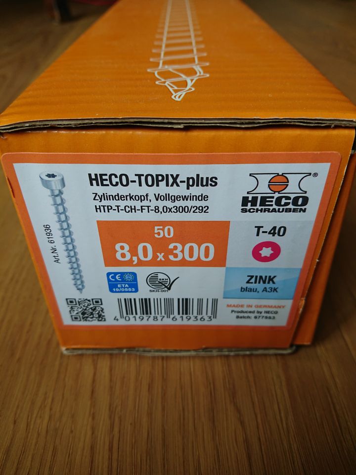 HECO-TOPIX-plus 8,0 x 300, Zylinderkopf, T-Drive, VG, A3K, 42 Stk in Berlin