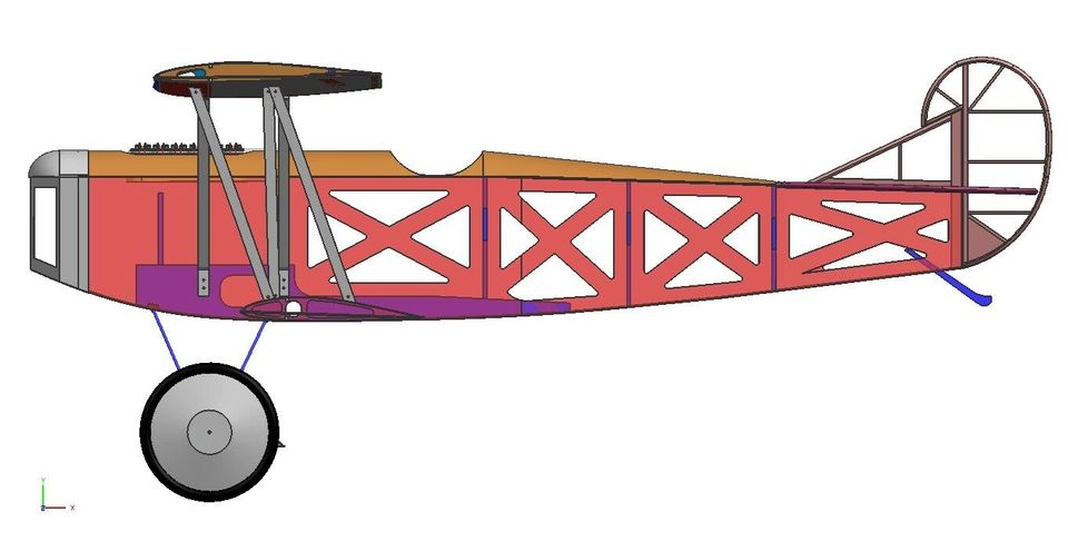 CAD Bauplan Doppeldecker Fokker DVII 240cm Spannweite in Hochstadt am Main