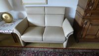 Couch 2 Sitzer 136 – 170 x 97; Leder Cremefarben Nordrhein-Westfalen - Herne Vorschau