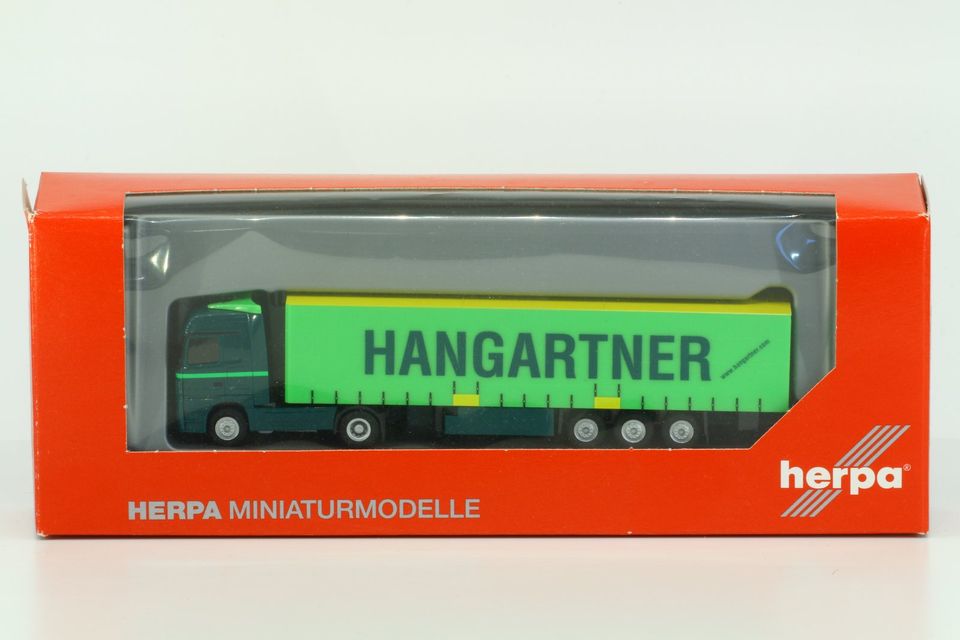 Modellbahn TT Herpa 065818 1/120 MB Actros Sattelzug "Hangartner" in Grimma