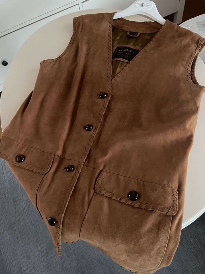 Hallhuber Weste Jacke Leder braun Gr. 36 S in Abensberg