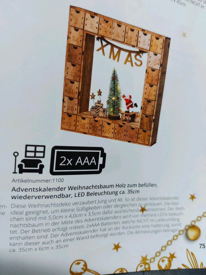 Adventskalender Kalender Weihnachtsdeko LED Weihnachtsmann in Oelsnitz / Vogtland