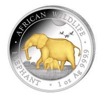 1Oz Silber Gilded Somalia  Elefant African Wildlife 2022 Thüringen - Schmalkalden Vorschau