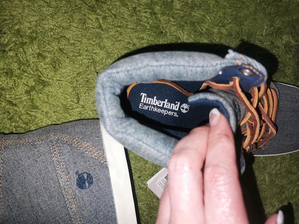 Timberland Schuh Neu ungetragen Gr 41, 5 blau/Sneaker in Heppenheim (Bergstraße)