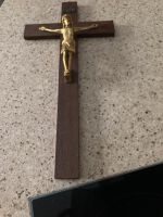 Jesus gold am Kreuz INRI 40x20 cm dunkelbraun RETRO Rheinland-Pfalz - Mandel Vorschau