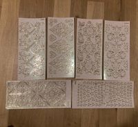 6 Bögen QVC Sticker Aufkleber Glitzer Karten floral weiß Thüringen - Gotha Vorschau