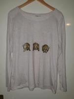 Beiges Langarm Shirt mit Affen Gr. 44 (lt. Etikett 46) Baden-Württemberg - Jungingen Vorschau