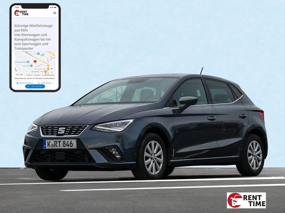 Auto mieten/ Seat Ibiza/ Automatik/ Autovermietung/ Rent Time in Köln