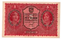 5 Korun Banknote Tschechoslowakei "FEHLDRUCK" 1919 XF RAR Hessen - Niedernhausen Vorschau