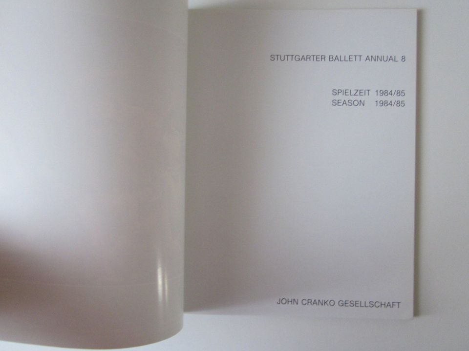 Stuttgarter Ballett Annual 8 Spielzeit 1984/85 Sammeln in Sontheim