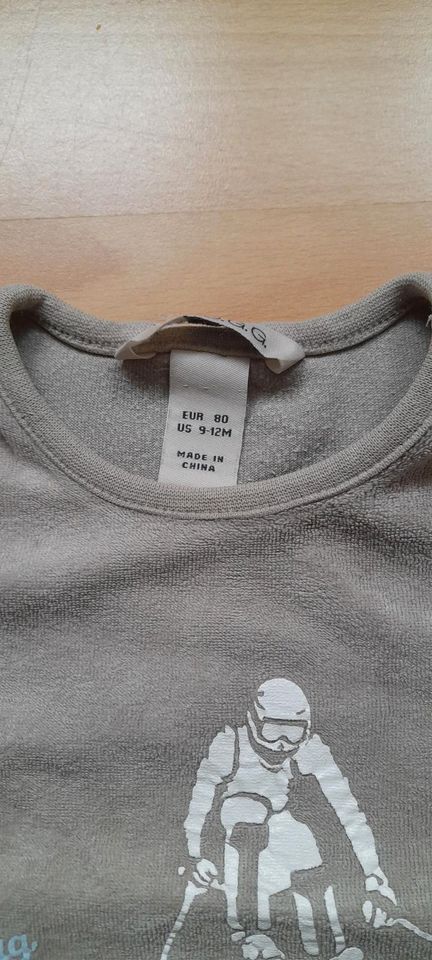 Langarmshirt, H&M, Gr.80, beige,samt in Graal-Müritz