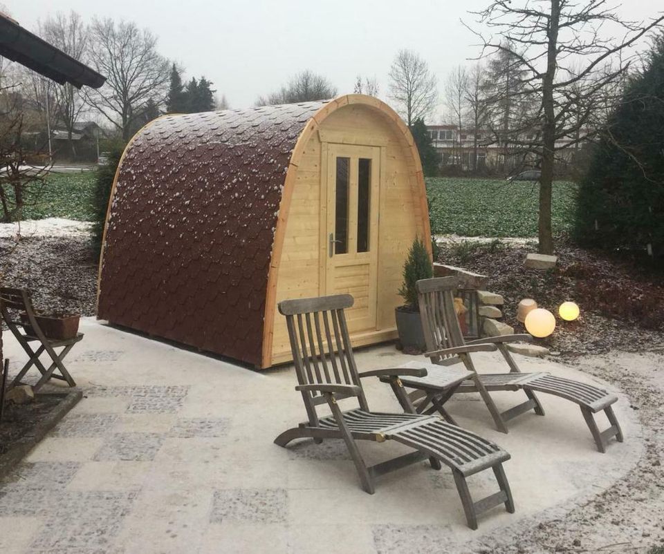 POD SAUNA 3m NEU 2 Räumen Gartensauna Fass Saunafass AUSSTELLUNG in Hüllhorst