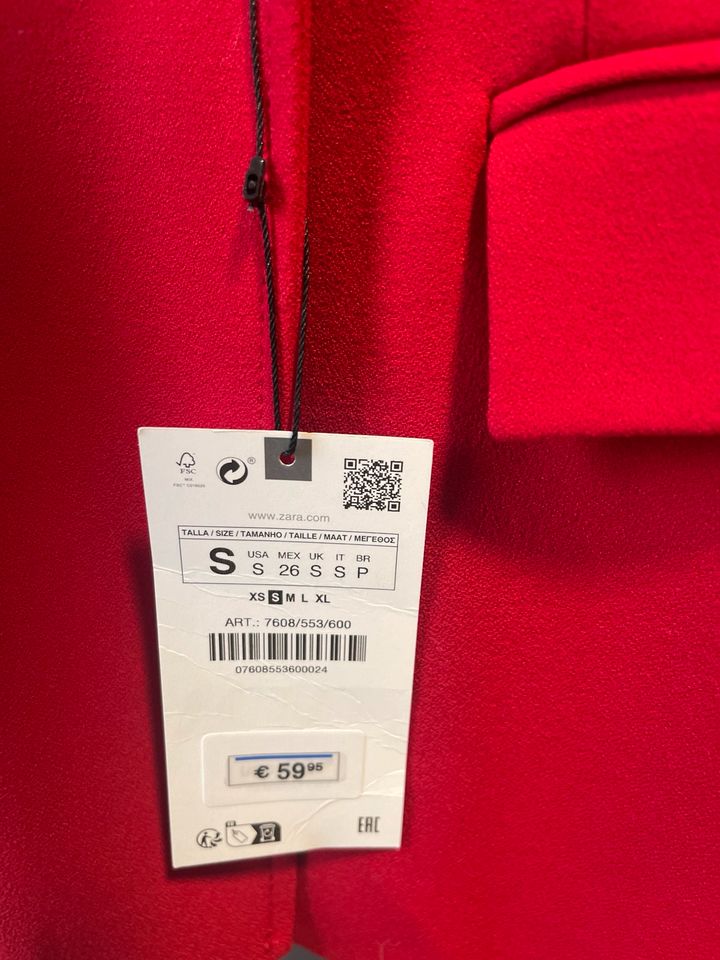 Zara Blazer  Jacke S 36 rot neu in Frankfurt am Main