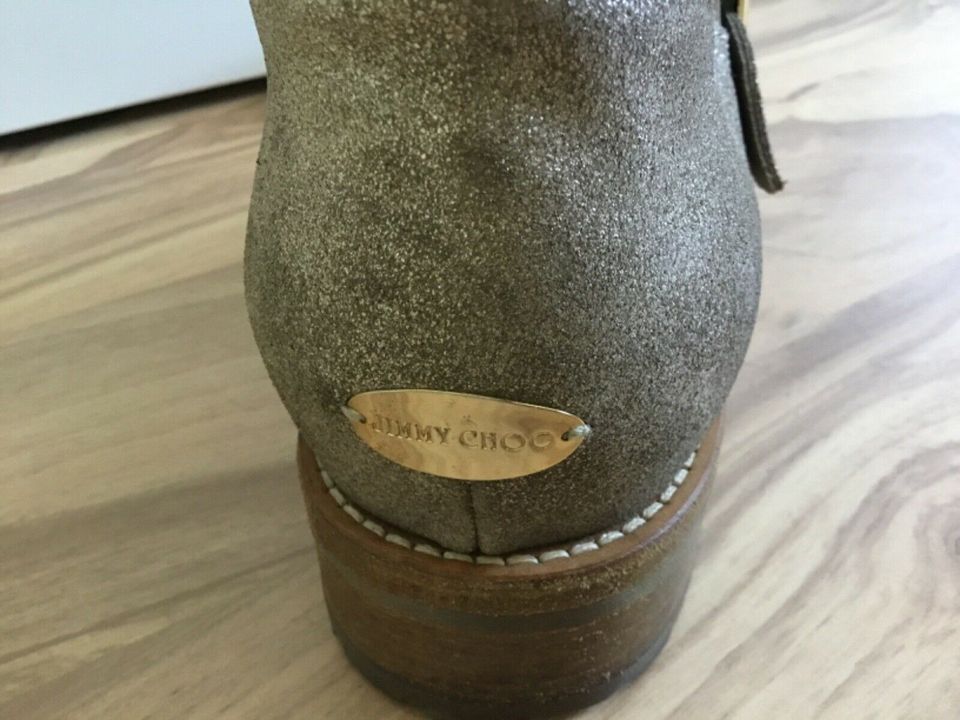 Jimmy Choo Youth Gold Glitter Biker Boots in Köln