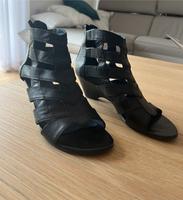 Caprice Schwarze Leder Sandalen Bayern - Wolfratshausen Vorschau