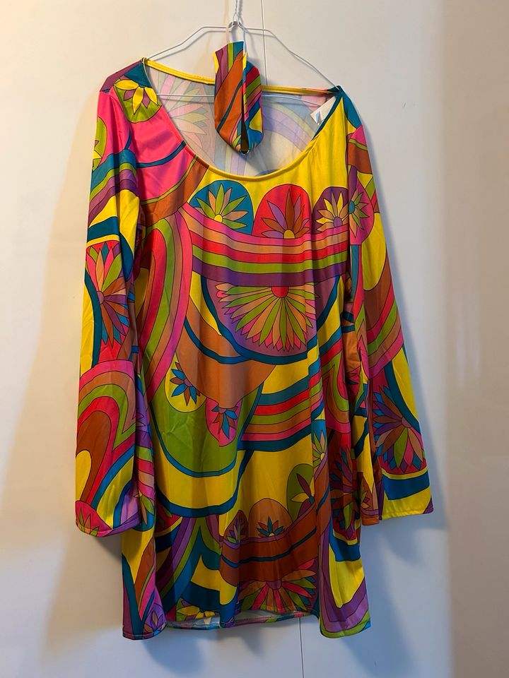 Hippie Kostüm Kleid (Gr L)  70er Jahre mit Stirnband in Hamburg