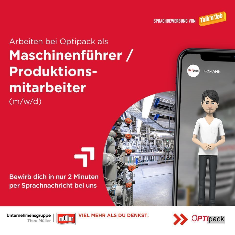 Maschinen- und Anlagenführer (m/w/d) bei Optipack in Aretsried in Fischach