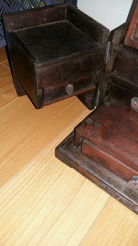 Antike Schmuck Rasier Truhe Schatulle Kiste Kasten Holz Reise in Weil am Rhein