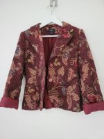 Blazerjacke in Bordeauxrot, mit gewebten Blumenmuster, Größe 38 Dresden - Prohlis-Nord Vorschau