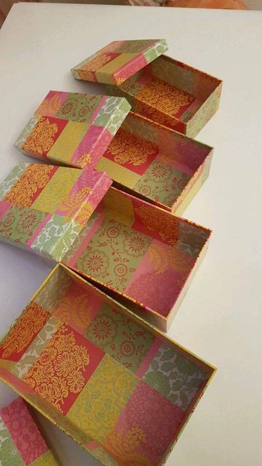 Geschenkbox Aufbewahrungsbox 4 Stück Patchwork Design Neu in Berlin